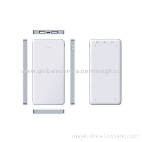 Dual-USB Mini Polymer Power Bank with 10,000mAh Capacity